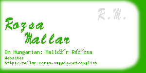 rozsa mallar business card